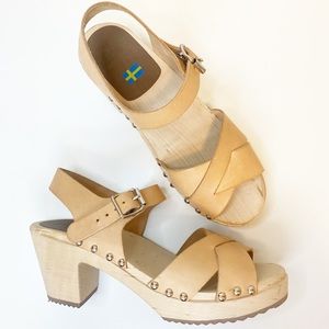 Mia Swedish Gertrude Wooden Shoes clogs sandals Swedish 38 8